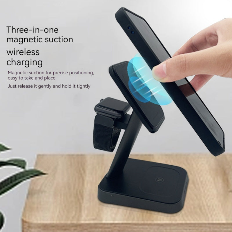 Three-in-One Vertical Wireless Charger for Phone and Watch