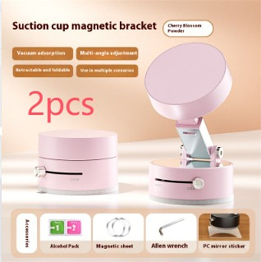 Foldable Magnetic Vacuum Car Phone Holder Foldable Suction Cup With Suction Cup