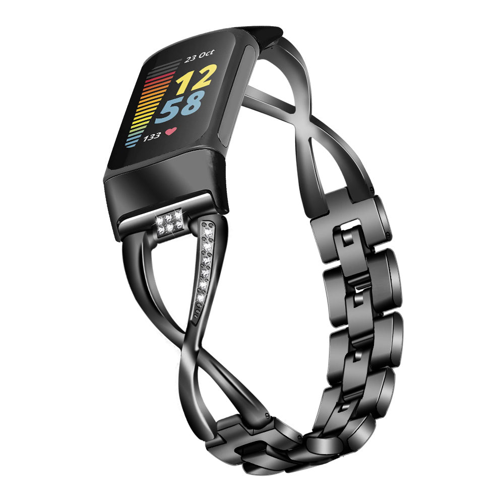 Metallic Diamond-Studded Smartwatch Band