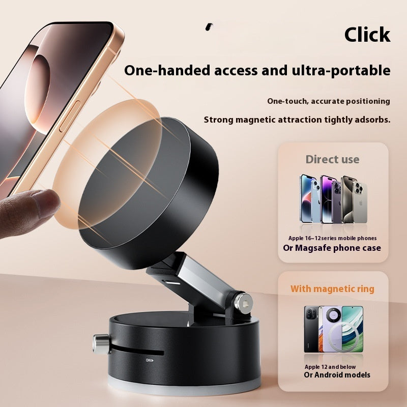 Foldable Magnetic Vacuum Car Phone Holder Foldable Suction Cup With Suction Cup